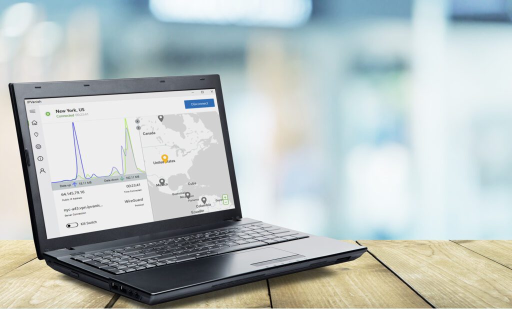 IPVanish app on Windows Laptop