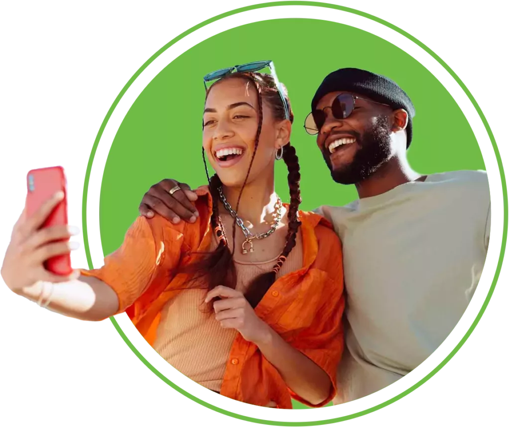 Influencers taking a selfie