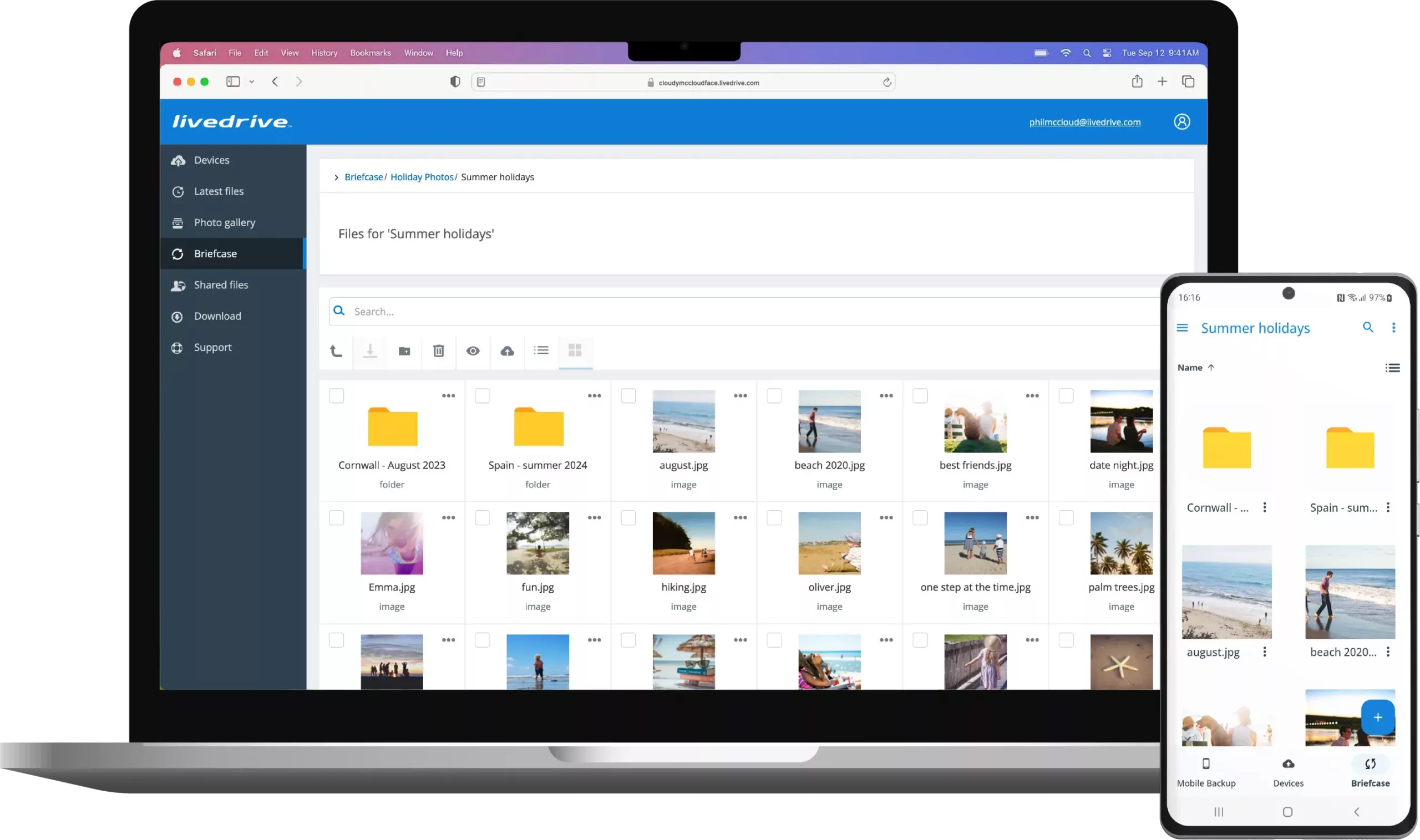 Cloud Storage app on devices
